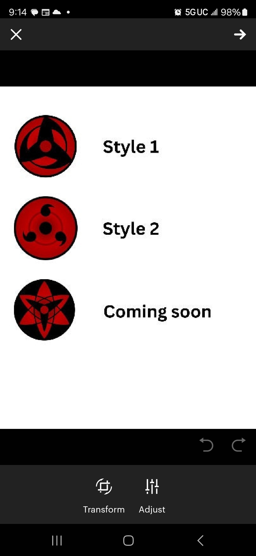 Naruto Studs/Sharingan Eyes