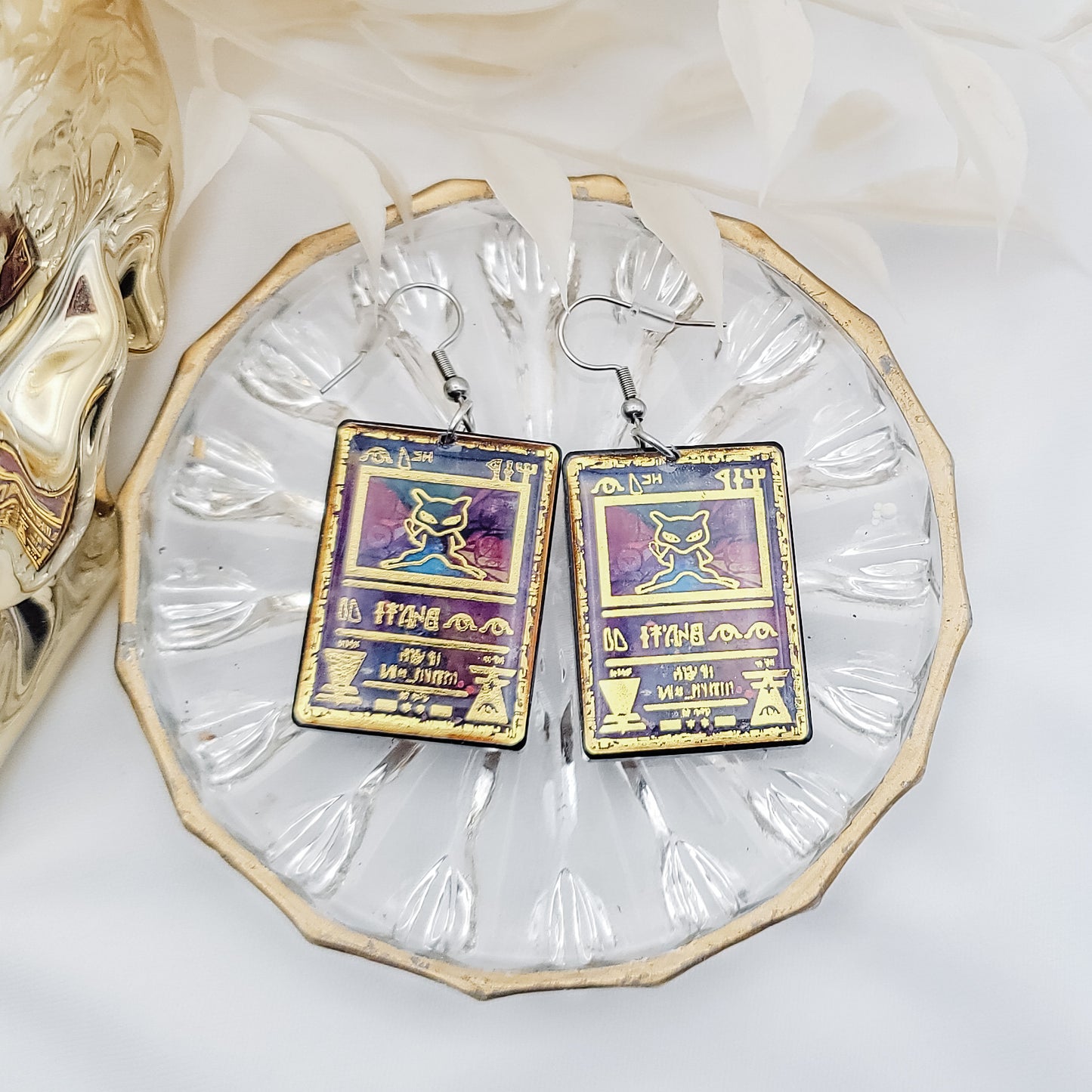 Ancient Mew Dangle earrings/Card earrings